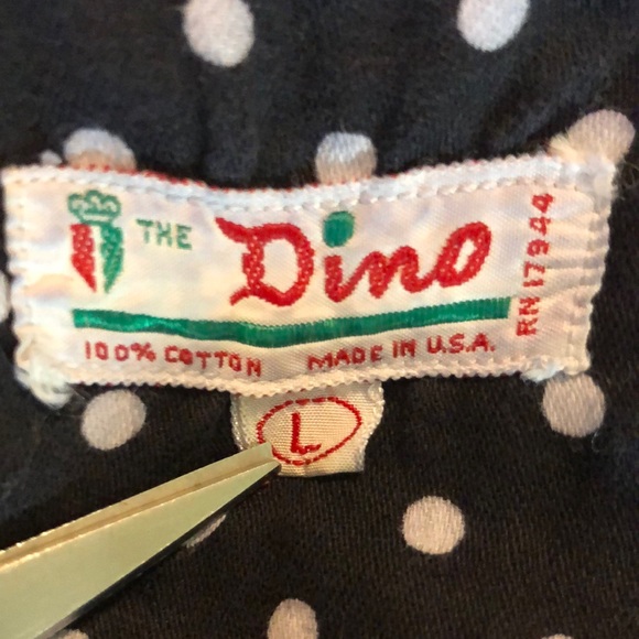 Vintage DINO Size Large Polka-Dot Made in USA 100% Cotton SUPER SOFT Classic - Picture 9 of 12